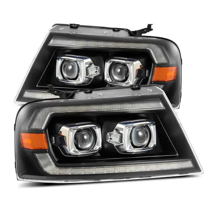 04-08 Ford F150 / 06-08 Lincoln Mark Lt Luxx-Series Led Projector Headlights Black 1