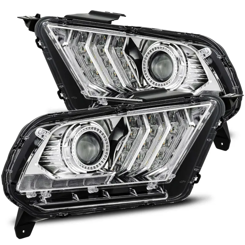 10-12 Ford Mustang Luxx-Series Led Projector Headlights Chrome 1