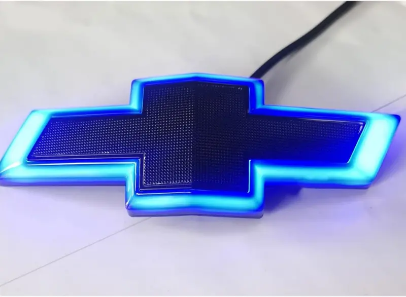 2016-2024 Chevy Camaro Front Grille Illuminated Bowtie Emblem | Black- Blue Leds Front Logo 1