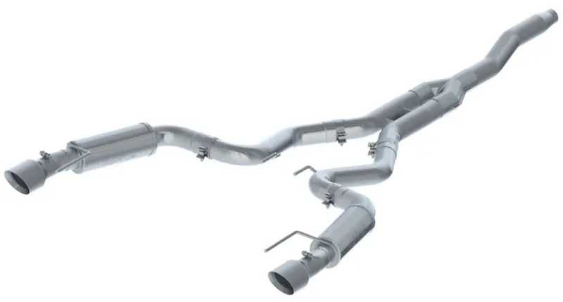 3" Cat Back, Dual Split Rear, Race Version, 4.5" Tips, T409, Ford Mustang 2.3 Ecoboost - Not Convertible 2015 - 2025 1