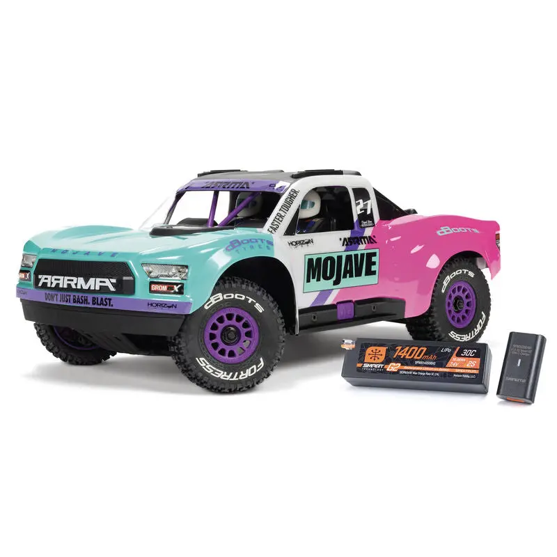 Arrma 1/16 Mojave Grom 223S Dsc 4X4 Rtr Brushless Desert Truck (Teal/Pink Or White/Blue) (Battery & Charger Included) 1