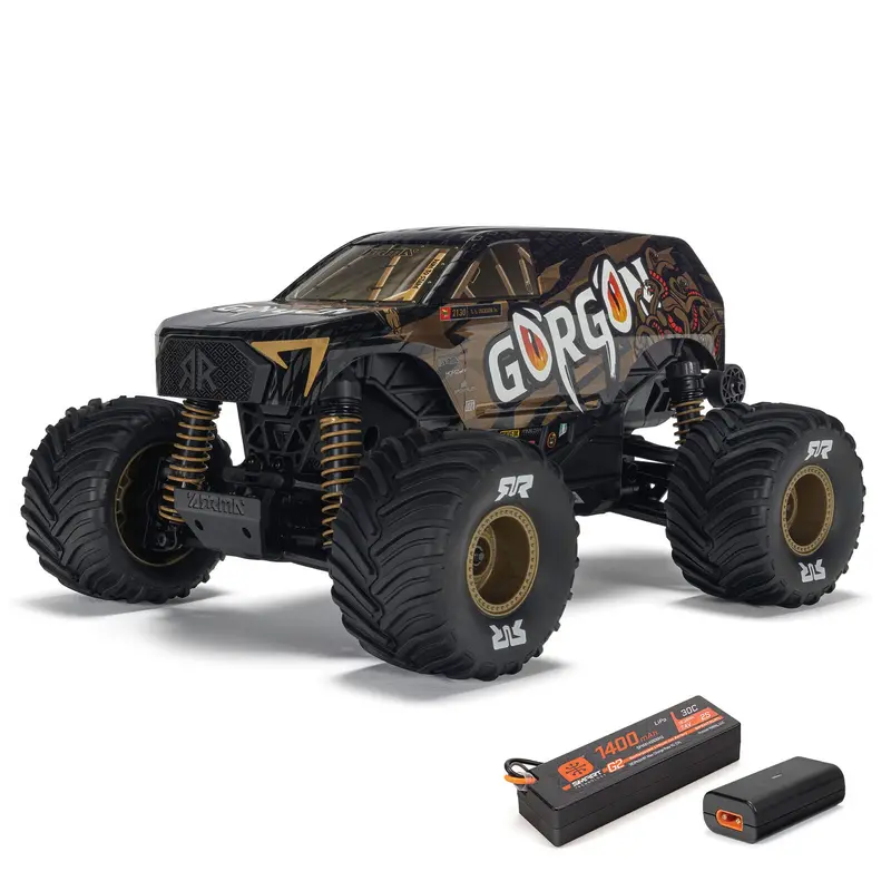 Arrma Gorgon Grom 4X4 1/16 Rtr Brushed Monster Truck (Yellow, Red, Or Bronze) W/Slt2 Radio, Battery & Charger [Ara2130] 3