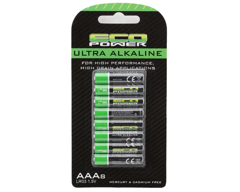 Ecopower Ultra Alkaline Aaa Batteries (8)  Part # Ecp-5060 1
