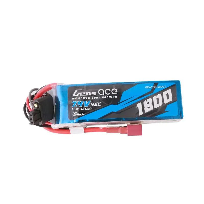 Gens Ace G-Tech Smart 2S Lipo Battery 45C (7.4V/1800Mah) W/Deans Connector Gea182s45dgt 1