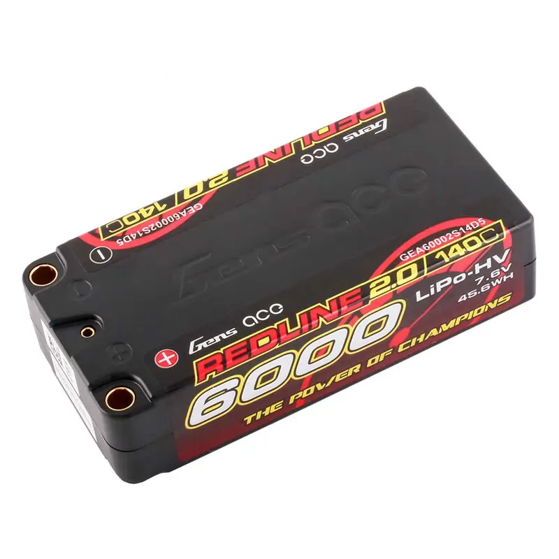 Gens Ace Redline 2.0 2S Shorty Lihv Battery (7.6V/6000Mah) – 140C Burst 1