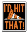 I'd Hit That Cone 3X3.5 Decal 1