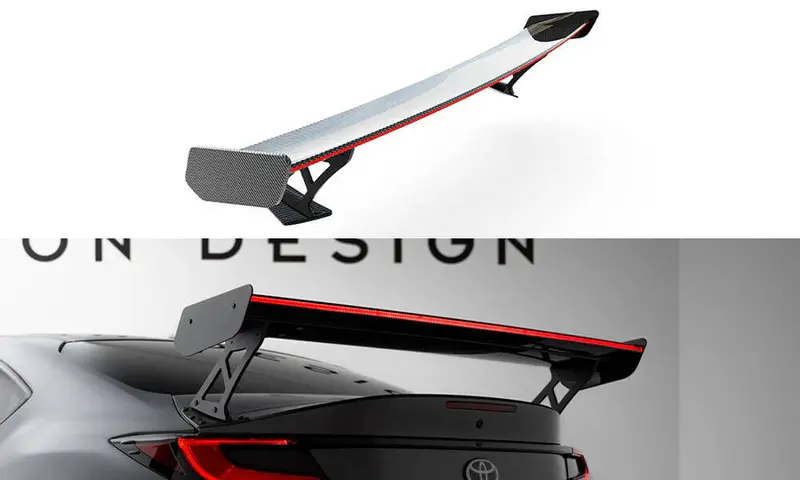 Maxton Design - Carbon Spoiler With External Brackets Uprights + Led Toyota Gr86 1
