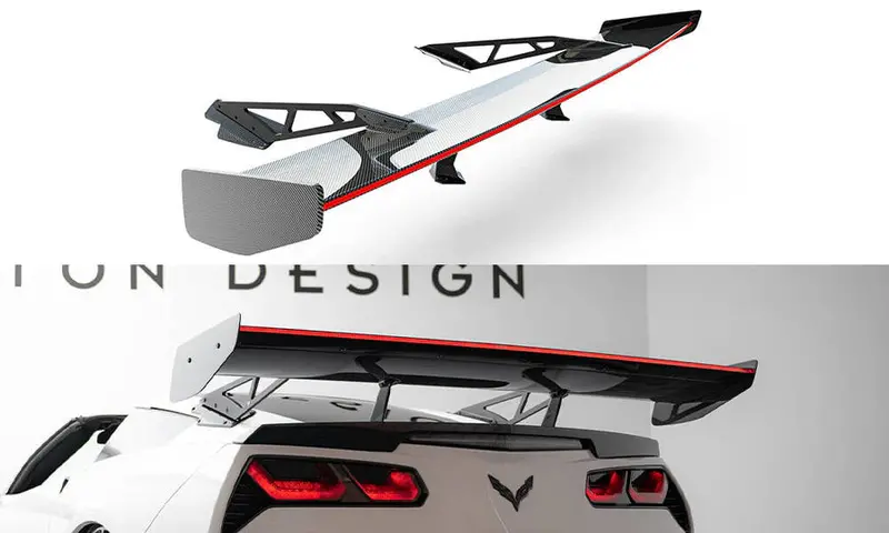 Maxton Design - Carbon Spoiler With Upper Swan Mounting + Led Chevrolet Corvette Stingray / Grand Sport C7 1
