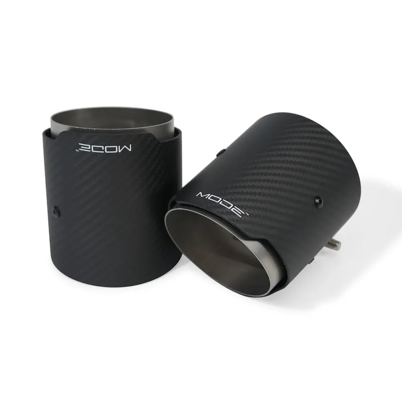 Mode Design 3.5" (90Mm) Carbon Angle Cut Clamp-On Exhaust Tips For Bmw M135i M140i F20 M235i M240i F22 335I E90 E92 F30 340I F30 435I 440I F32 220I 230I G42 320I 330I G20 420I 430I G22 1