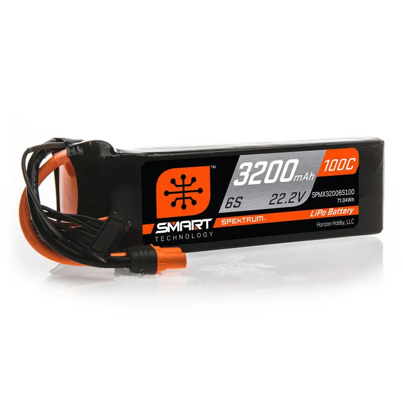 Spektrum Rc 6S 100C Smart Lipo Battery Pack (22.2V/3200Mah) W/ Ic5 Connector Part #: Spmx32006s100 1