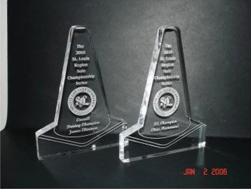 Sps Trophy -7" Tall Clear Acrylic Pylon With Laser Engraving 1