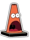 Surprised Cone 2.5X3.25 Decal 1