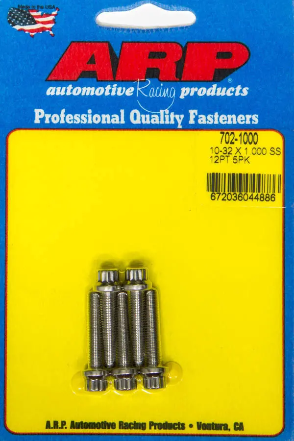 Arp Stainless Steel 12-Point Bolt Kit – 10-32 X 1.000", 5-Piece Set 1