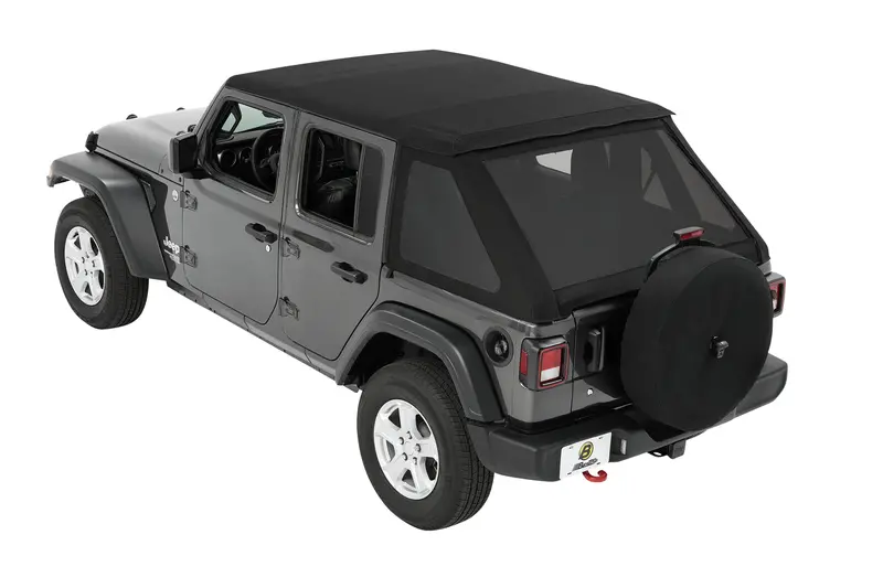 Bestop Trektop Soft Top – Premium Black Twill Fabric For 2018–2023 Jeep Wrangler Jl 4-Door 1
