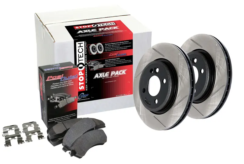 Stoptech 937.38001 Stoptech Street Axle Pack; Slotted; Front Brake Kit 1